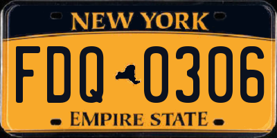 NY license plate FDQ0306