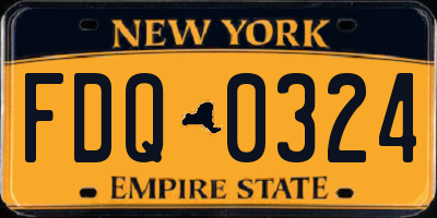 NY license plate FDQ0324