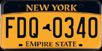 NY license plate FDQ0340