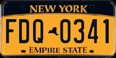 NY license plate FDQ0341