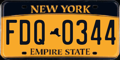 NY license plate FDQ0344