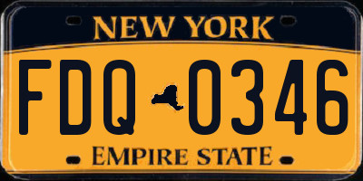 NY license plate FDQ0346