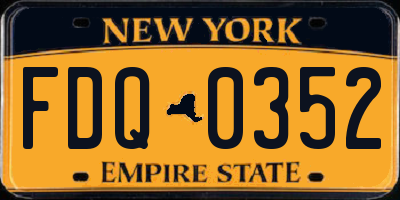 NY license plate FDQ0352
