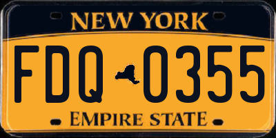 NY license plate FDQ0355