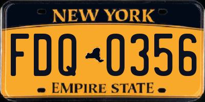 NY license plate FDQ0356