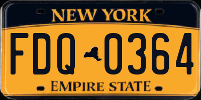 NY license plate FDQ0364