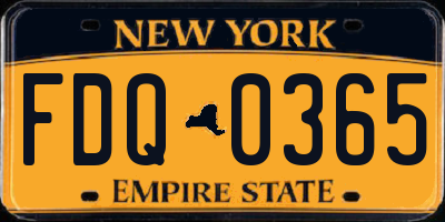NY license plate FDQ0365