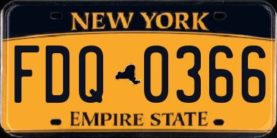 NY license plate FDQ0366
