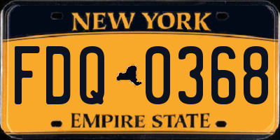 NY license plate FDQ0368