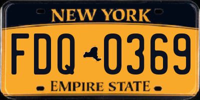 NY license plate FDQ0369