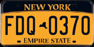 NY license plate FDQ0370