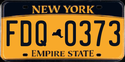 NY license plate FDQ0373