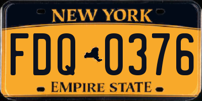 NY license plate FDQ0376
