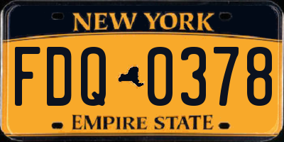 NY license plate FDQ0378