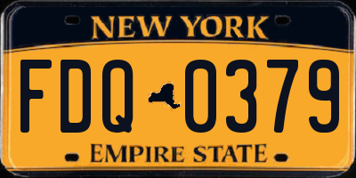 NY license plate FDQ0379