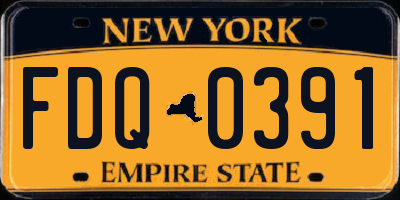 NY license plate FDQ0391