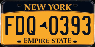 NY license plate FDQ0393