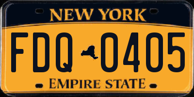 NY license plate FDQ0405