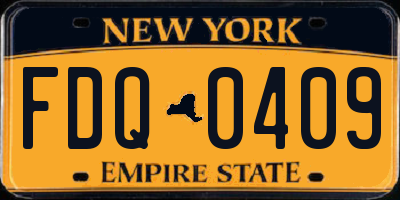 NY license plate FDQ0409