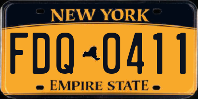 NY license plate FDQ0411