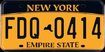 NY license plate FDQ0414