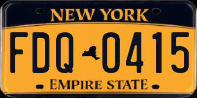 NY license plate FDQ0415
