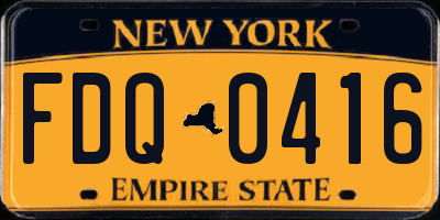 NY license plate FDQ0416