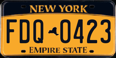 NY license plate FDQ0423