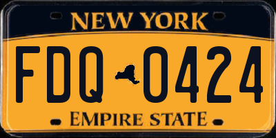 NY license plate FDQ0424