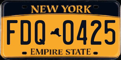 NY license plate FDQ0425