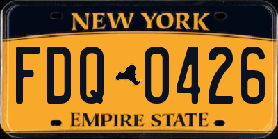 NY license plate FDQ0426