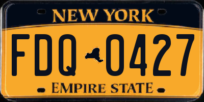 NY license plate FDQ0427