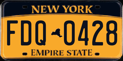 NY license plate FDQ0428