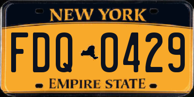 NY license plate FDQ0429