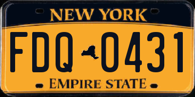NY license plate FDQ0431