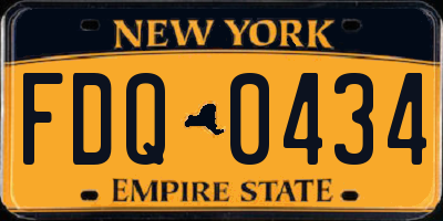 NY license plate FDQ0434