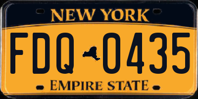 NY license plate FDQ0435