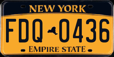 NY license plate FDQ0436