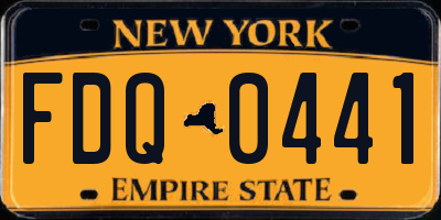 NY license plate FDQ0441