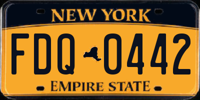 NY license plate FDQ0442