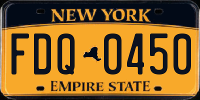 NY license plate FDQ0450