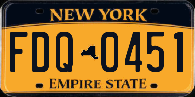 NY license plate FDQ0451