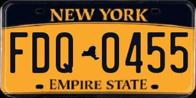 NY license plate FDQ0455