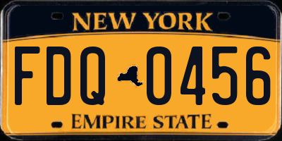 NY license plate FDQ0456