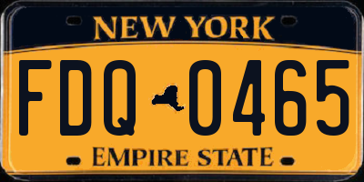 NY license plate FDQ0465