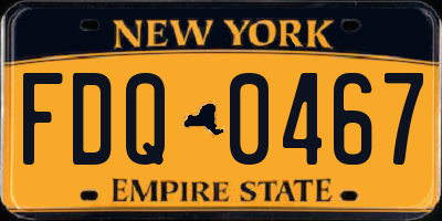 NY license plate FDQ0467