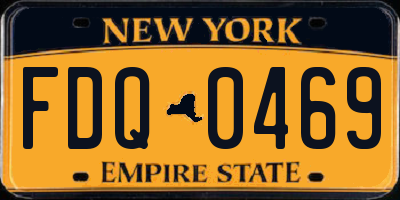 NY license plate FDQ0469