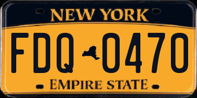 NY license plate FDQ0470