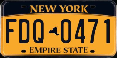NY license plate FDQ0471