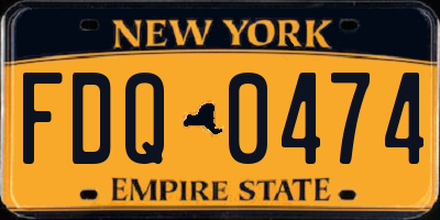 NY license plate FDQ0474